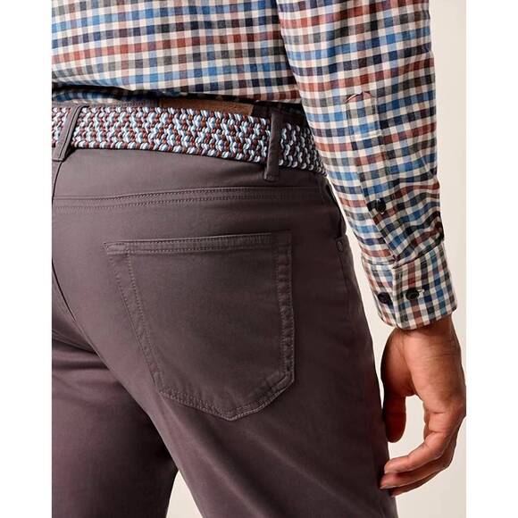 NEW JOHNNIE-O carmel sateen 5 pocket pants in pewter